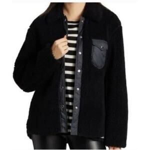 Rag & Bone elliot shell trimmed fleece jacket